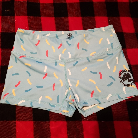 Feed Me Fight Me Blue sprinkle shorts - Picture 2 of 5